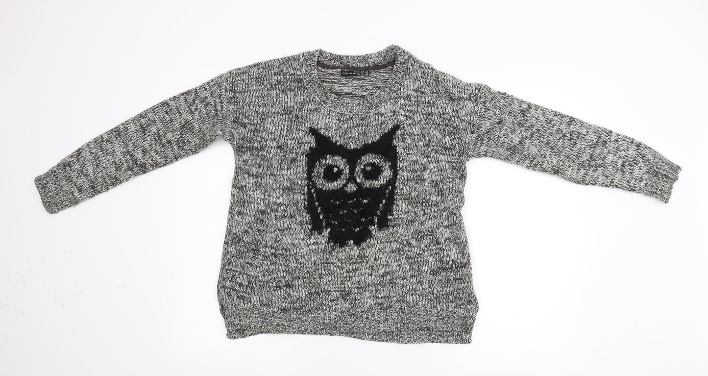 Primark Womens Grey  Knit Pullover Jumper Size 8  - Owl