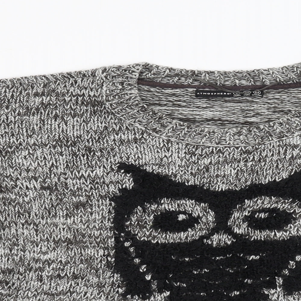 Primark Womens Grey  Knit Pullover Jumper Size 8  - Owl