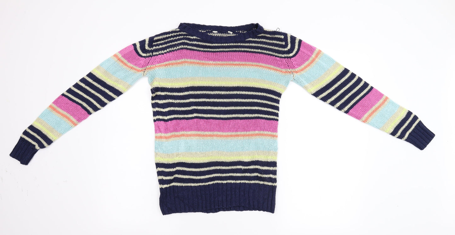 Preworn Womens Multicoloured Striped Knit Pullover Jumper Size M