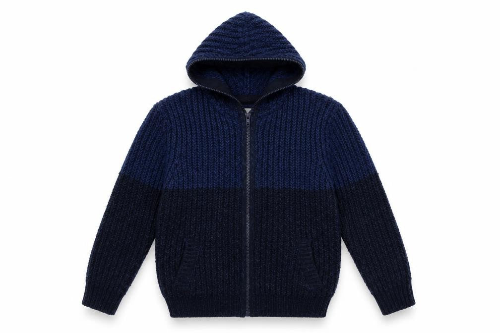 Zara Boys Blue  Knit Full Zip Hoodie Size 7 Years