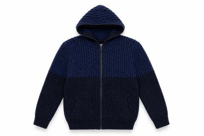 Zara Boys Blue  Knit Full Zip Hoodie Size 7 Years