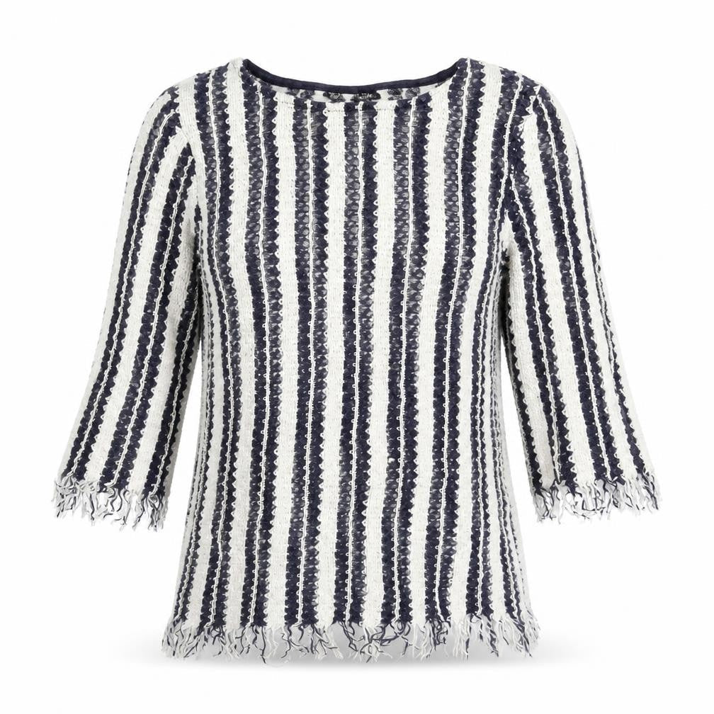 Topshop Womens Multicoloured Striped Knit Basic T-Shirt Size 10