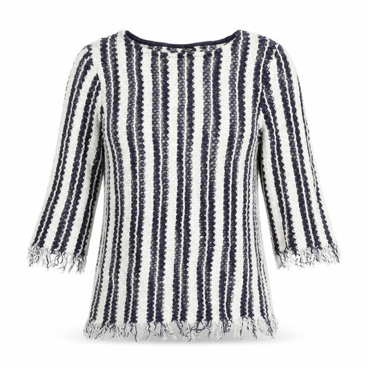 Topshop Womens Multicoloured Striped Knit Basic T-Shirt Size 10