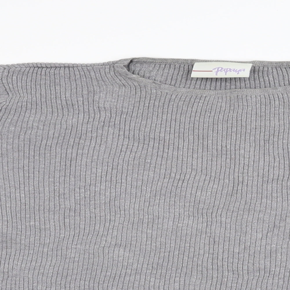 Papaya Womens Grey  Knit Pullover Jumper Size L