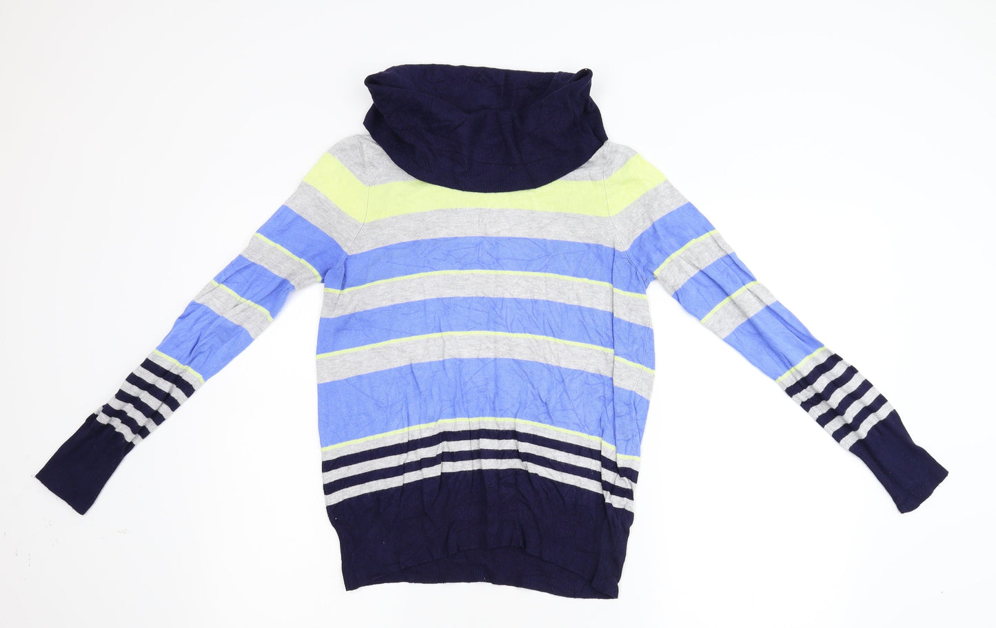M&S Womens Multicoloured Striped Knit Pullover Jumper Size M
