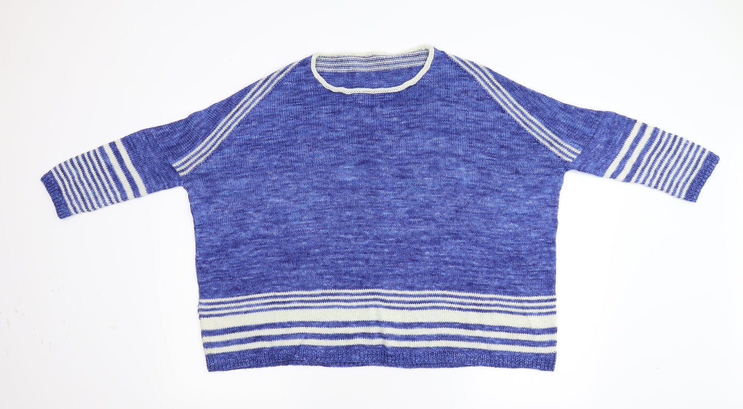 Preworn Womens Blue Striped Knit Pullover Jumper Size L