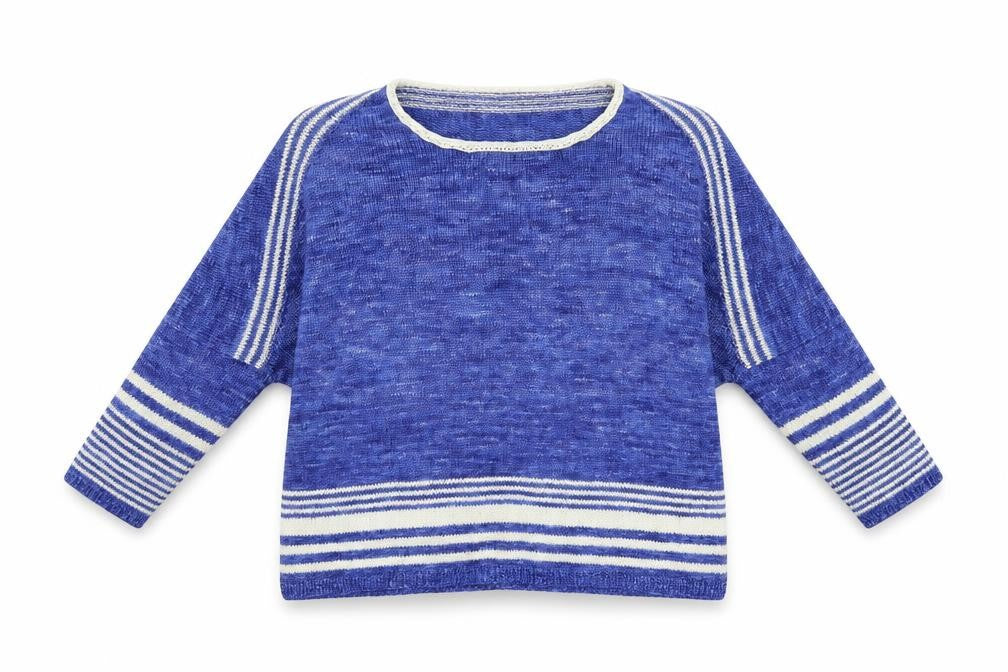 Preworn Womens Blue Striped Knit Pullover Jumper Size L