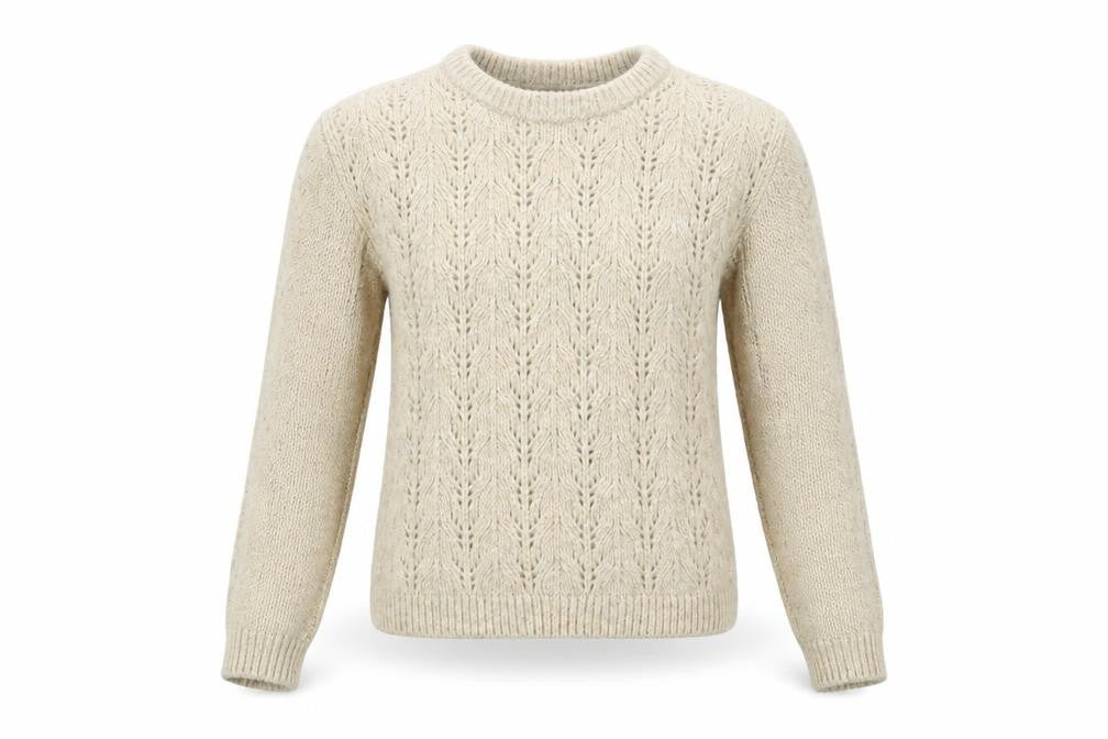 Preworn Girls Beige  Knit Pullover Jumper Size M