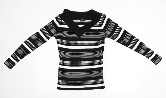 F&F Womens Multicoloured Striped Knit Pullover Jumper Size M