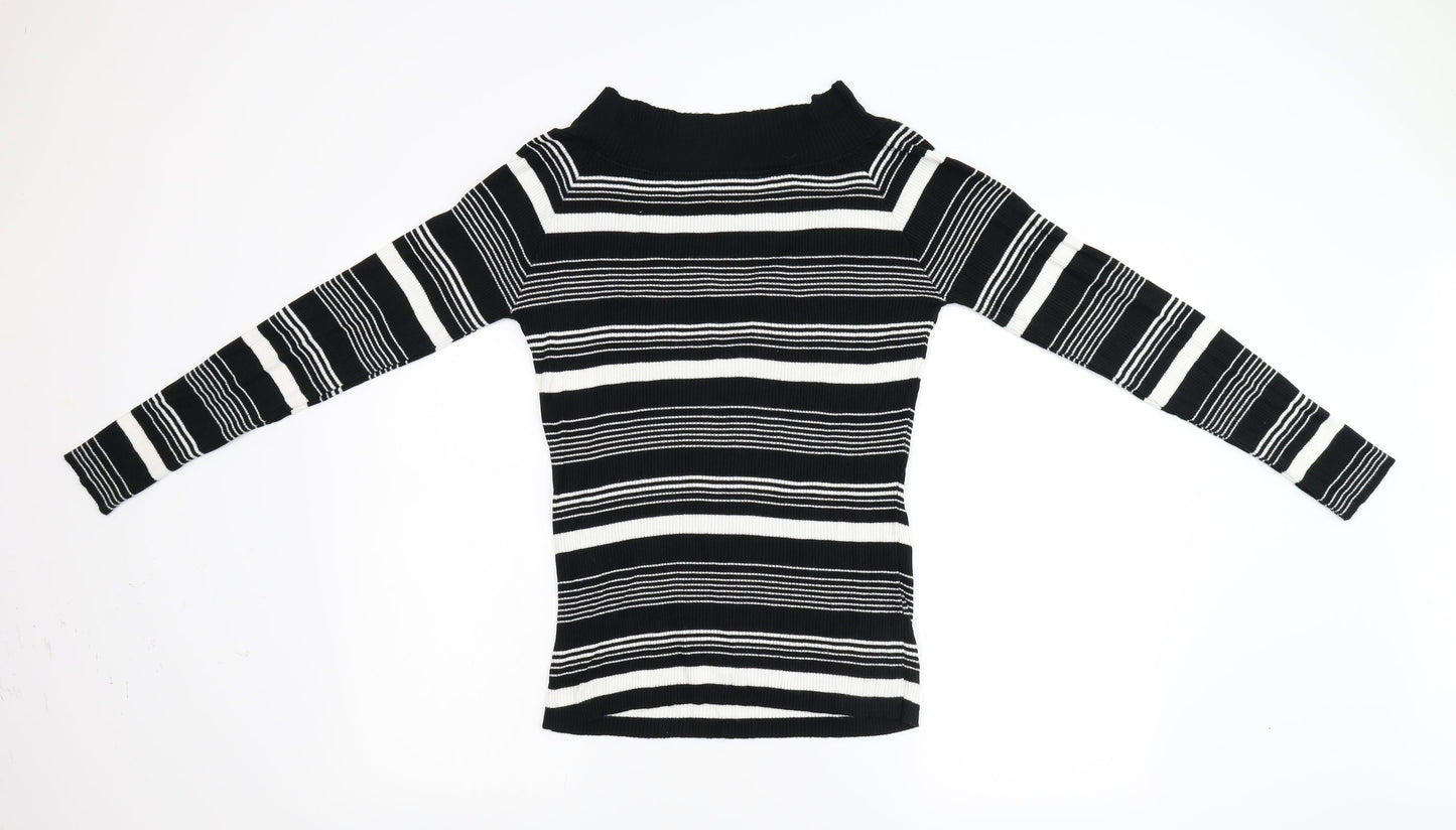 F&F Womens Multicoloured Striped Knit Pullover Jumper Size M