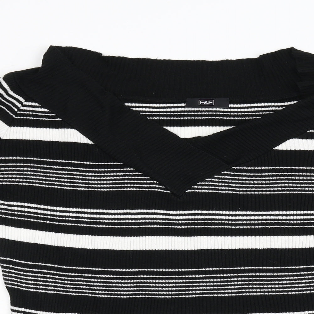 F&F Womens Multicoloured Striped Knit Pullover Jumper Size M
