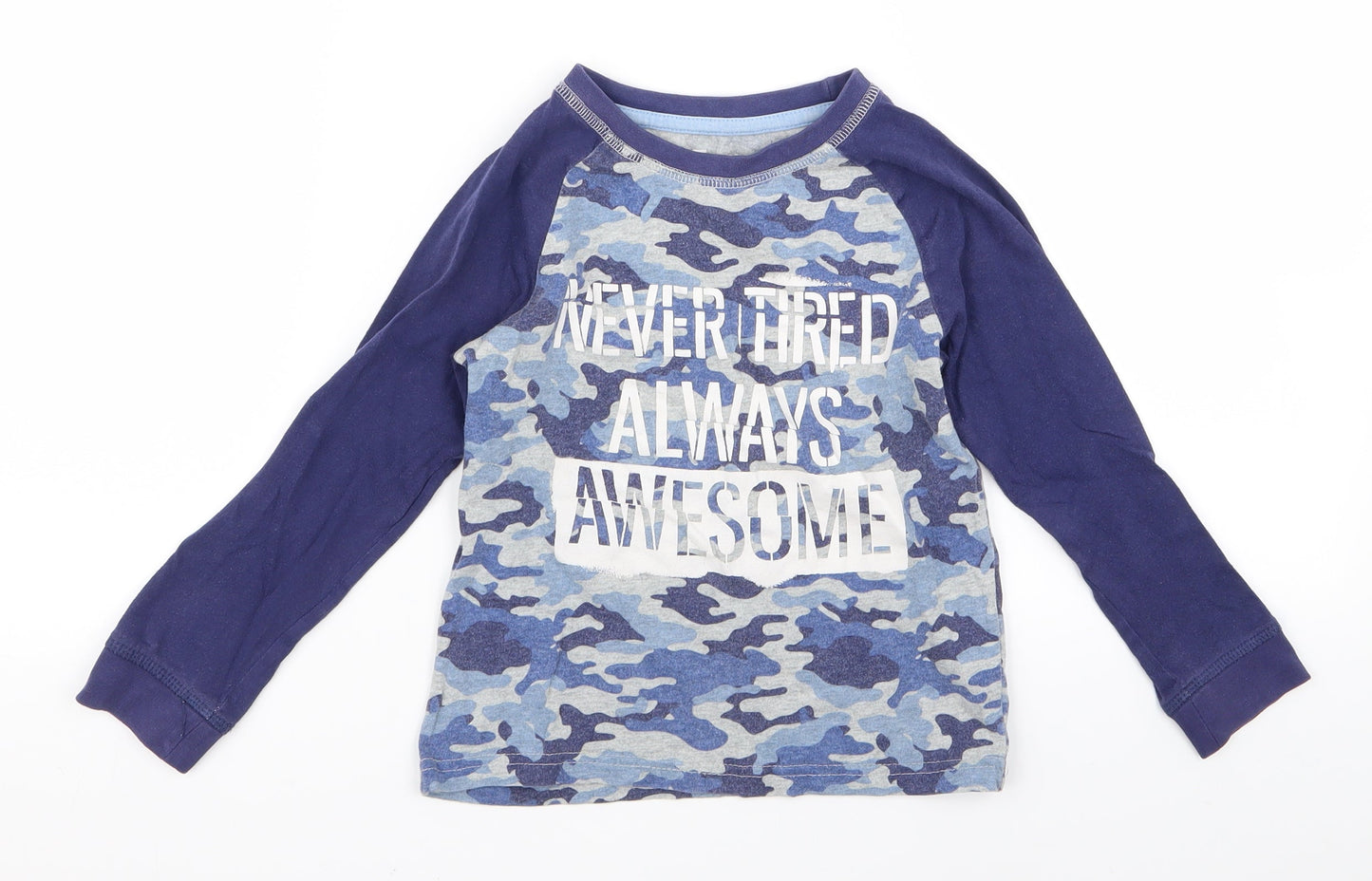 TU Boys Blue Camouflage  Basic T-Shirt Size 6 Years
