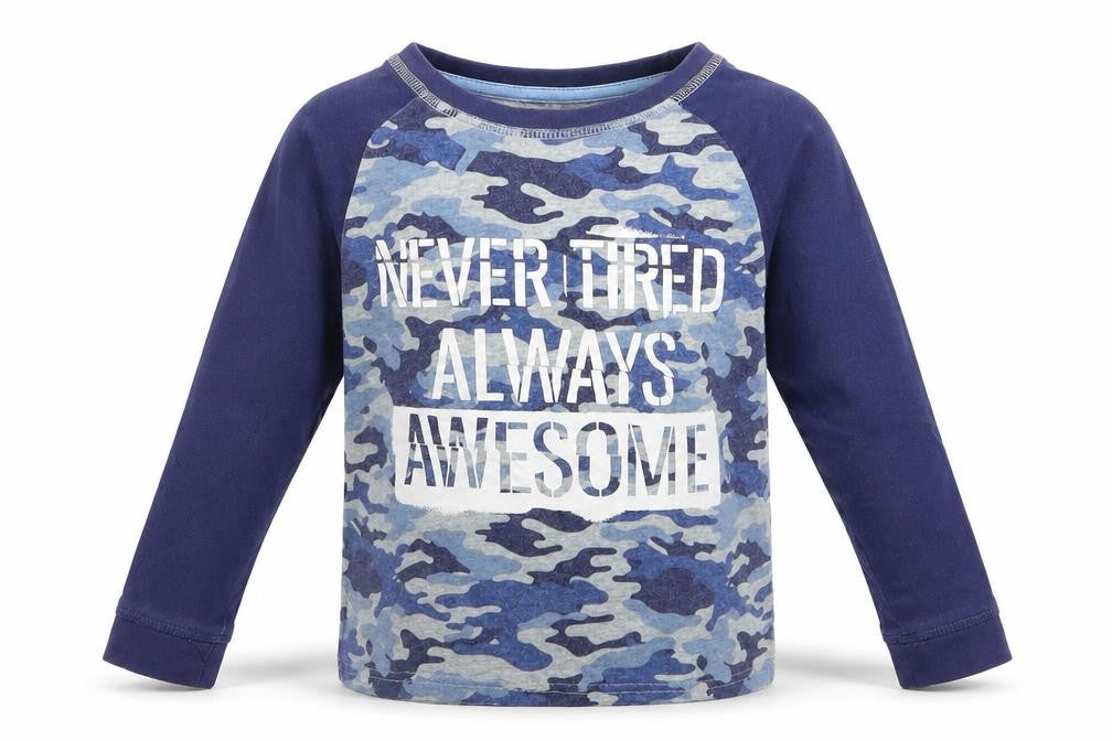 TU Boys Blue Camouflage  Basic T-Shirt Size 6 Years