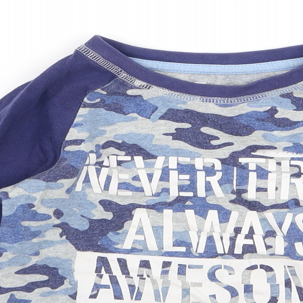 TU Boys Blue Camouflage  Basic T-Shirt Size 6 Years