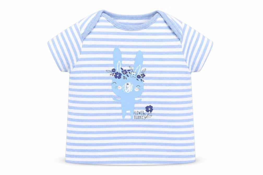 F&F Baby Blue Striped  Basic T-Shirt Size 12 Months