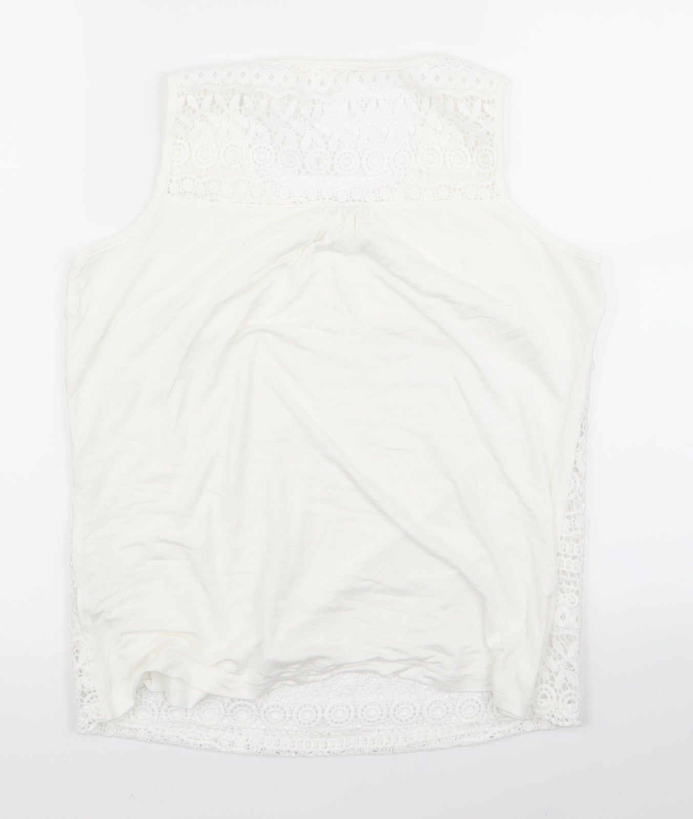 Preworn Womens White   Basic Tank Size 12