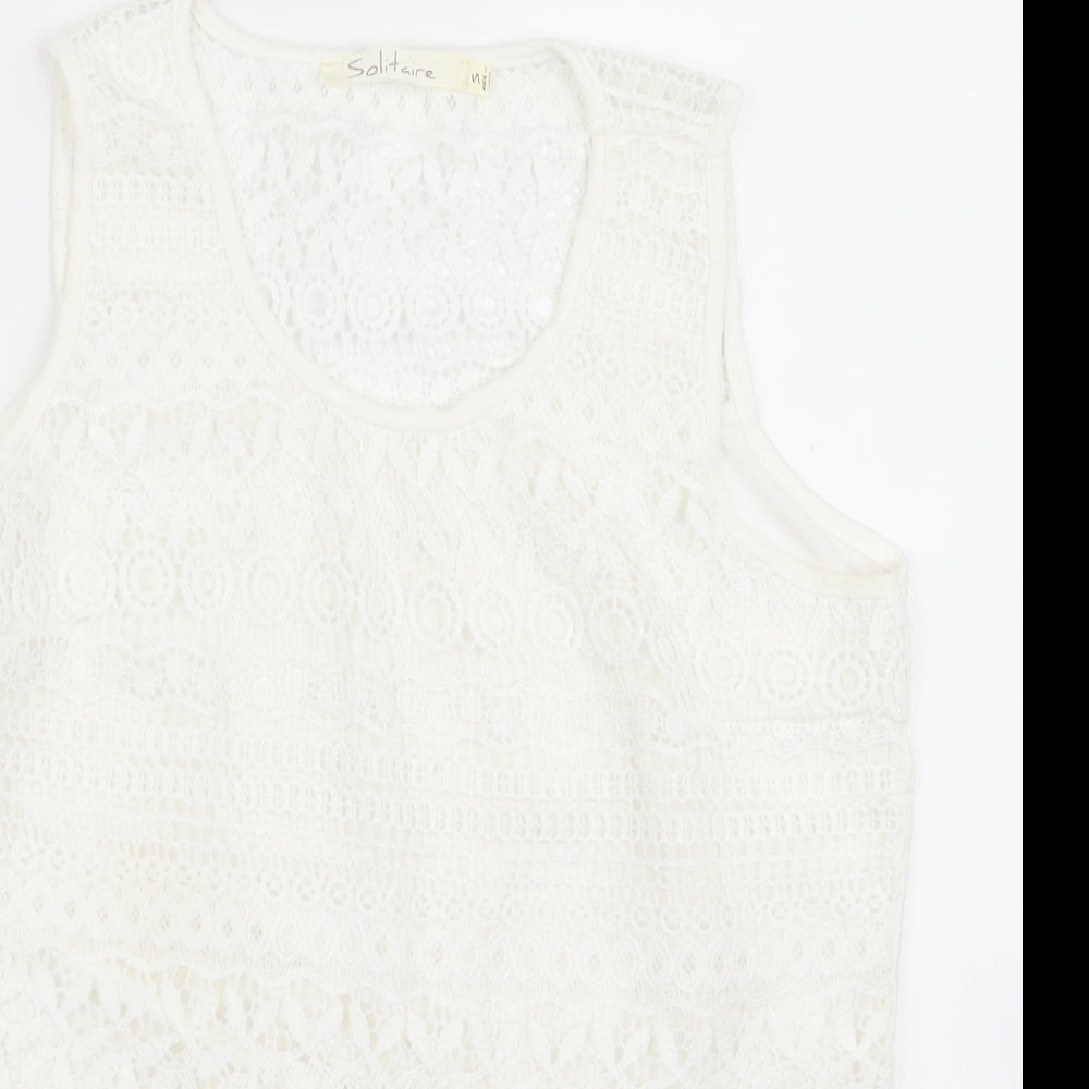 Preworn Womens White   Basic Tank Size 12