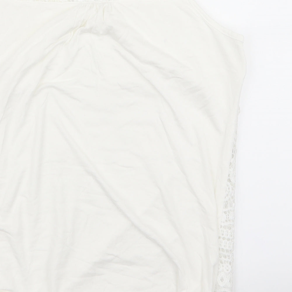 Preworn Womens White   Basic Tank Size 12