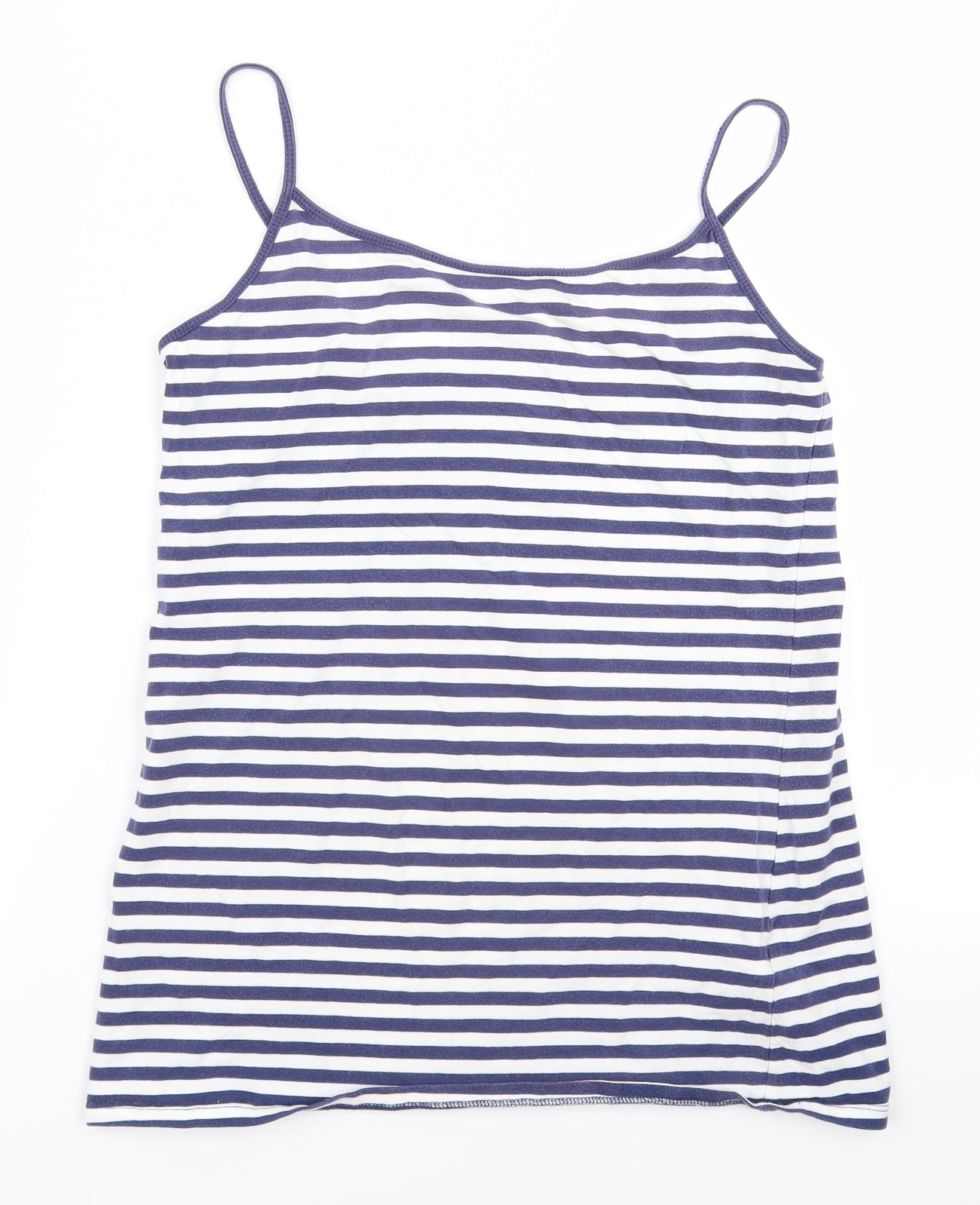 Preworn Womens Blue Striped  Basic Blouse Size 16