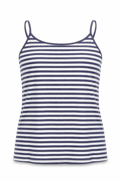 Preworn Womens Blue Striped  Basic Blouse Size 16