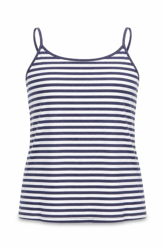 Preworn Womens Blue Striped  Basic Blouse Size 16
