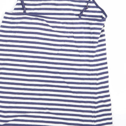 Preworn Womens Blue Striped  Basic Blouse Size 16