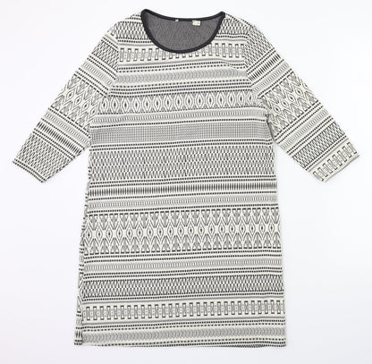 Preloved Preworn Womens White Geometric  Shift  Size 12 - Front