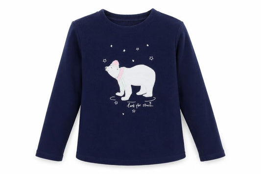 George Girls Black Solid  Top Pyjama Top Size 9 Years  - POLAR BEAR