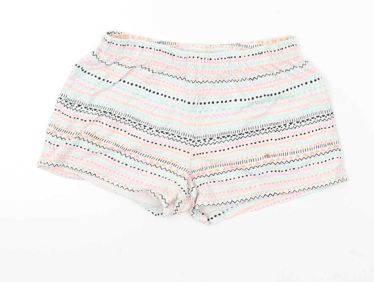 F&F Girls Grey Fair Isle   Sleep Shorts Size 8-9 Years  - elastic waist