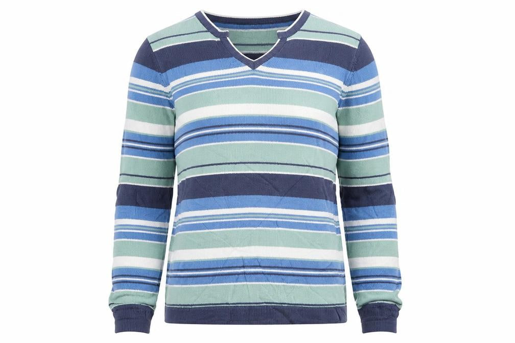 Isle Womens Multicoloured Striped  Pullover Jumper Size 10