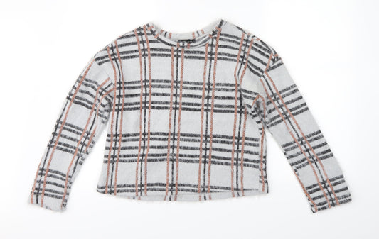 New Look Womens Grey Check  Pullover Jumper Size S