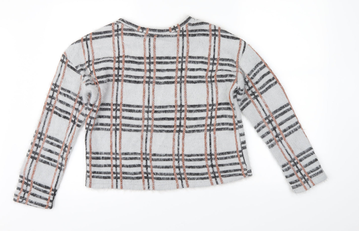 New Look Womens Grey Check  Pullover Jumper Size S