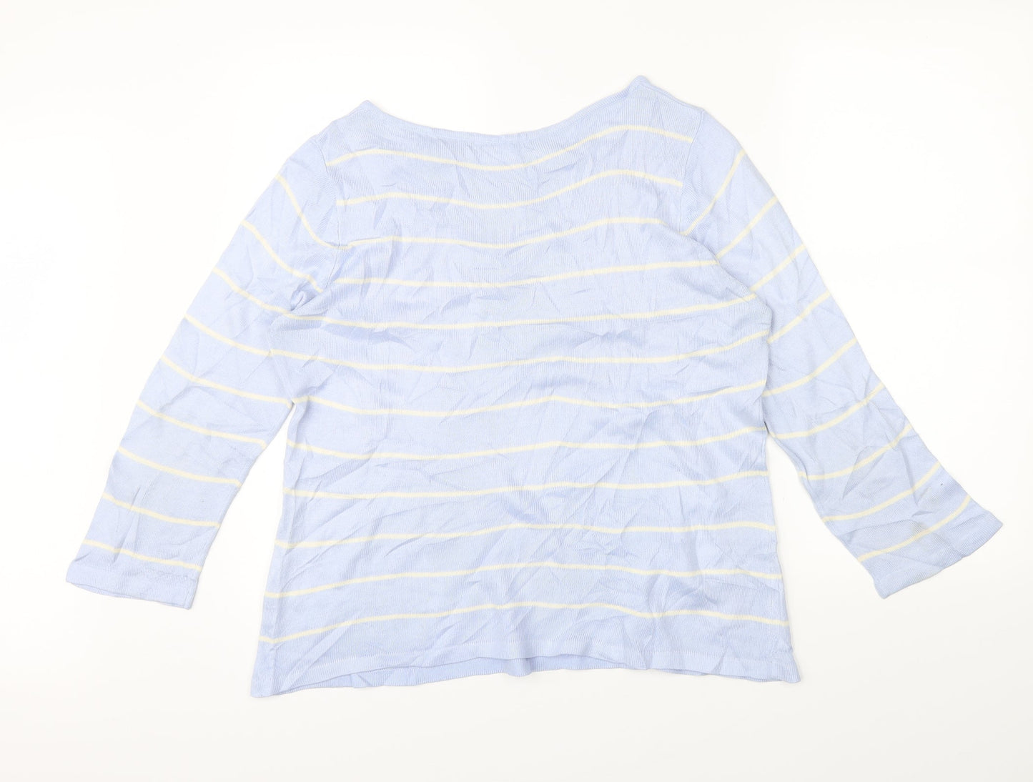 Marks & Spencer Womens Blue Striped  Pullover Jumper Size 14