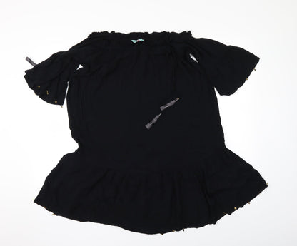 Preloved Debenhams Womens Black   Tunic Blouse Size M - Front