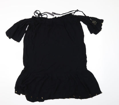 Preloved Debenhams Womens Black   Tunic Blouse Size M - Back