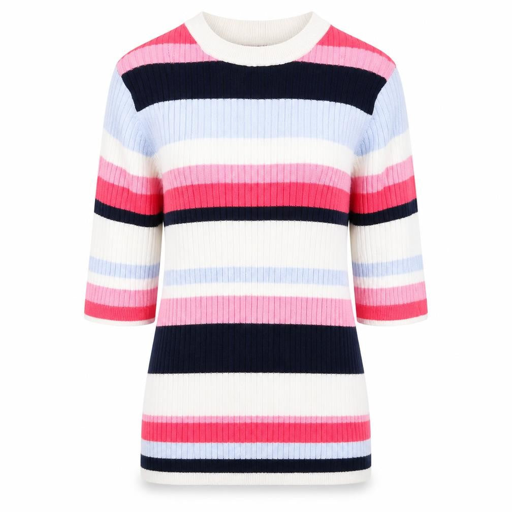 Marks & Spencer Womens White Striped  Pullover Jumper Size 6