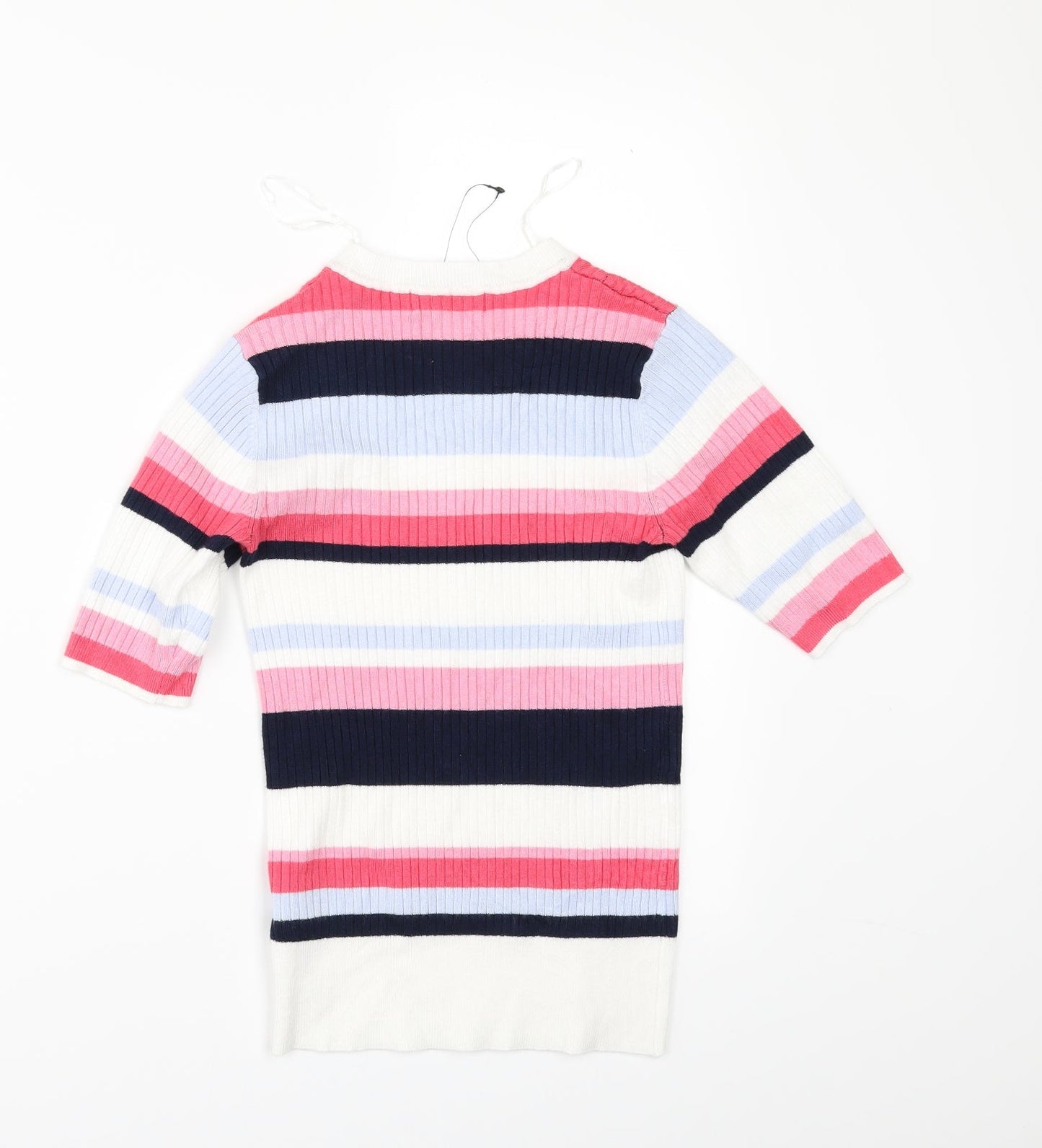 Marks and Spencer Womens White Striped  Pullover Jumper Size 6