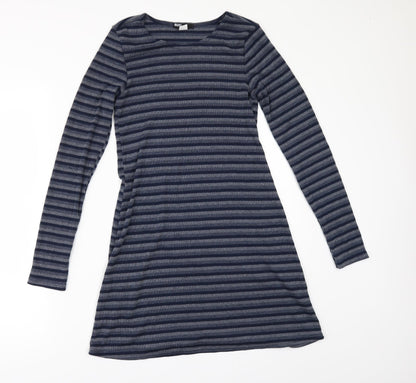 Additional front view of BDG women’s blue striped a-line, size XS