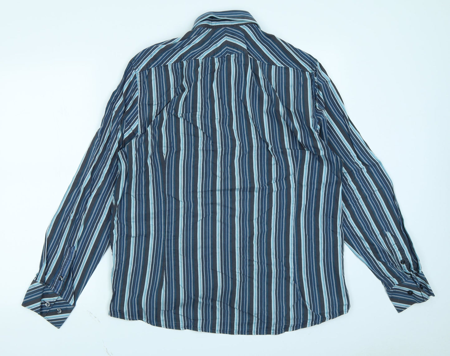 NEXT Mens Blue Striped   Button-Up Size XL