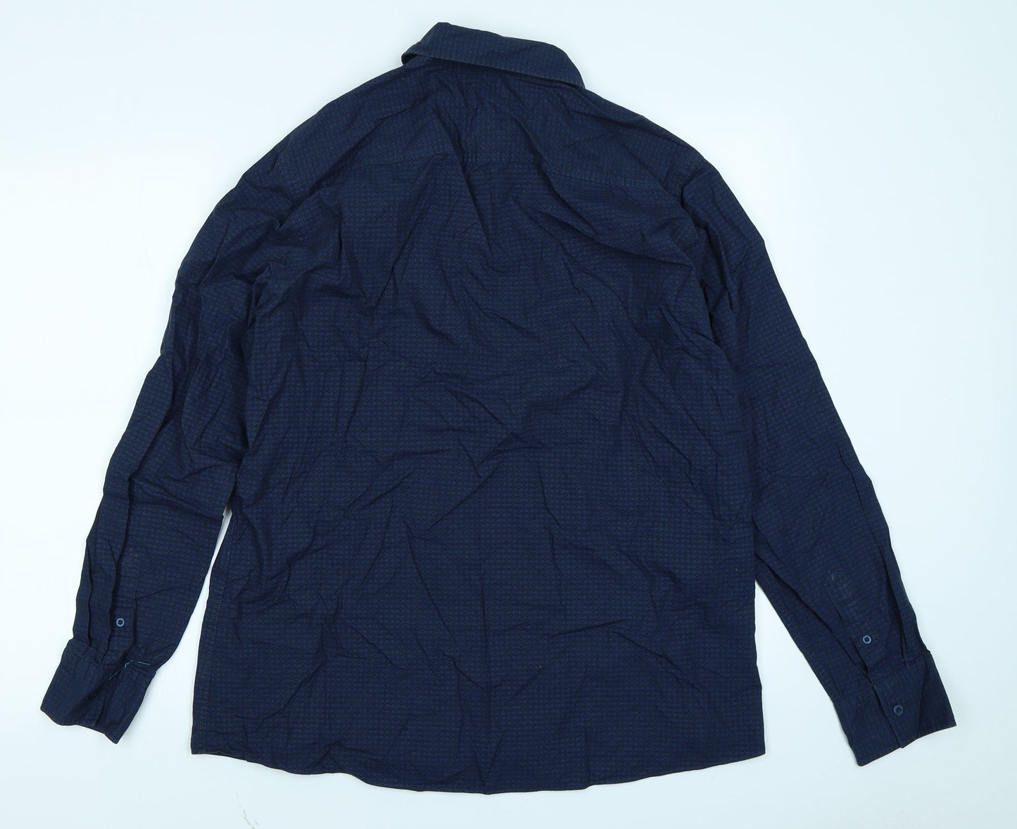 F&F Mens Blue Argyle/Diamond   Button-Up Size L