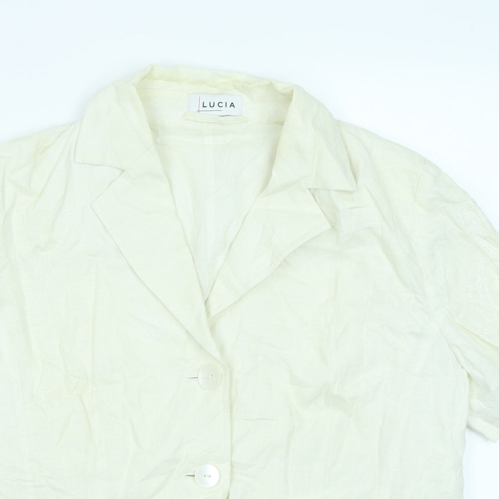 LUCIA Womens Ivory   Basic Button-Up Size 16