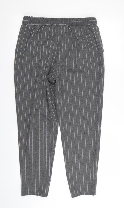 Papaya Womens Grey Striped  Trousers  Size 12 L25 in