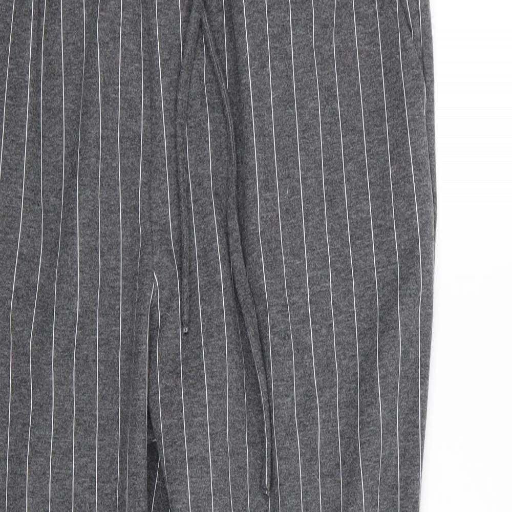 Papaya Womens Grey Striped  Trousers  Size 12 L25 in