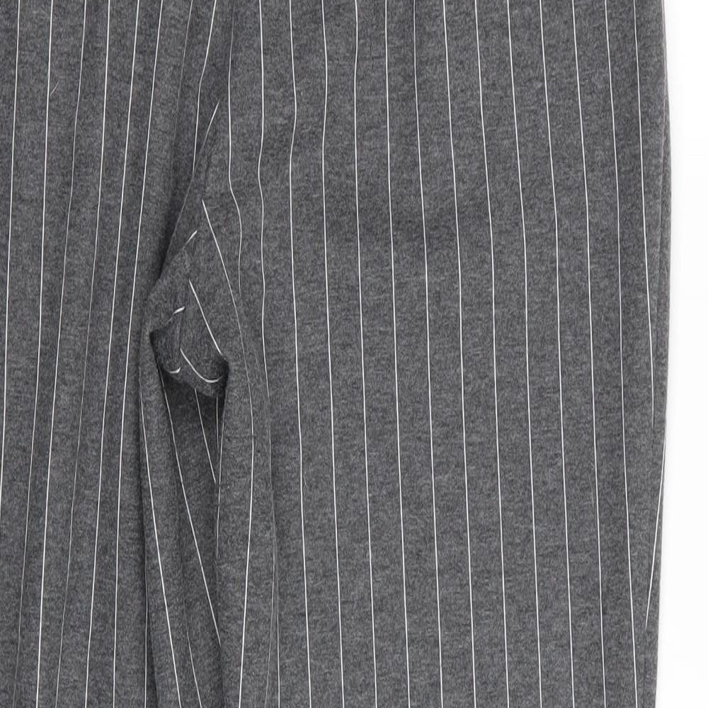 Papaya Womens Grey Striped  Trousers  Size 12 L25 in