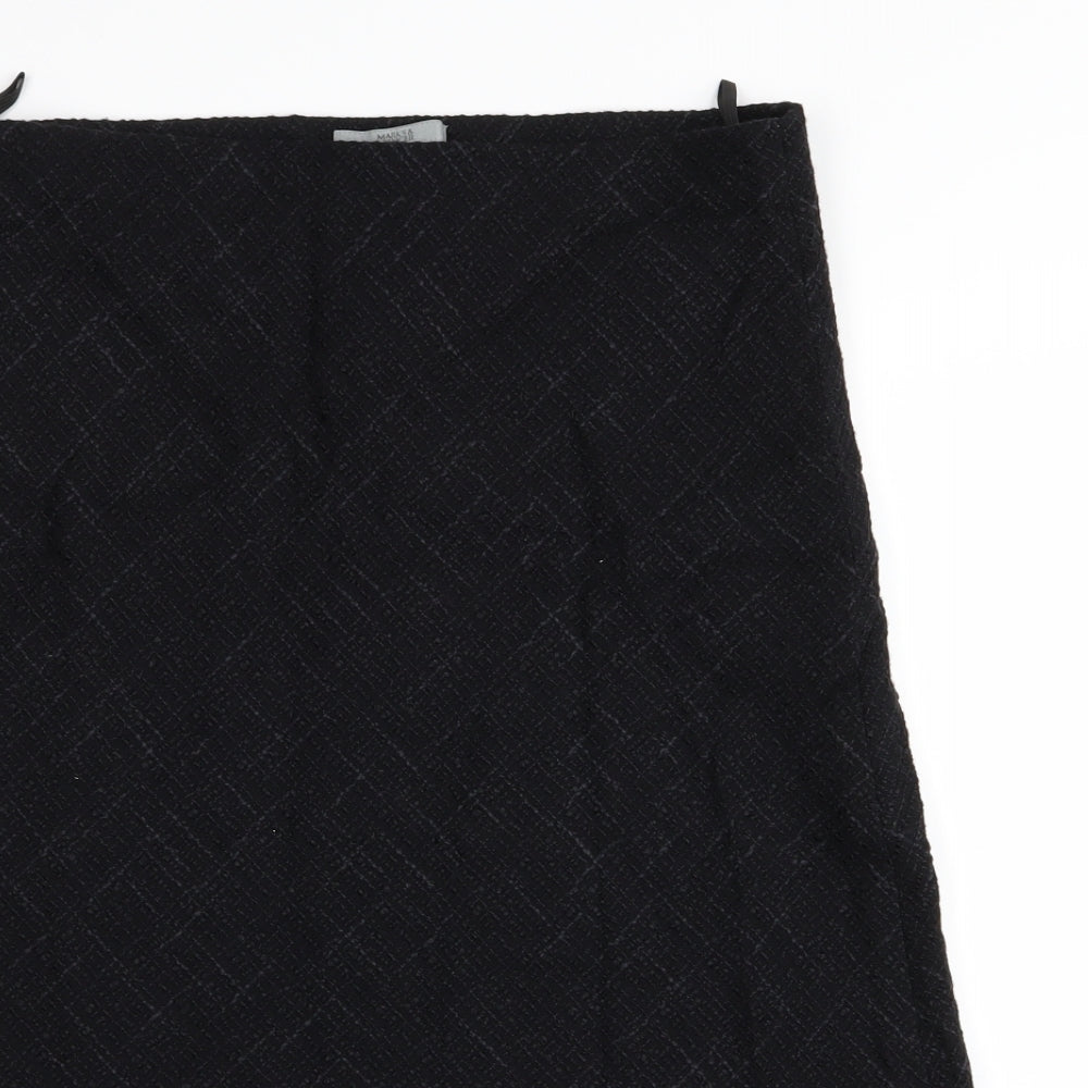M&S Womens Black   A-Line Skirt Size 12