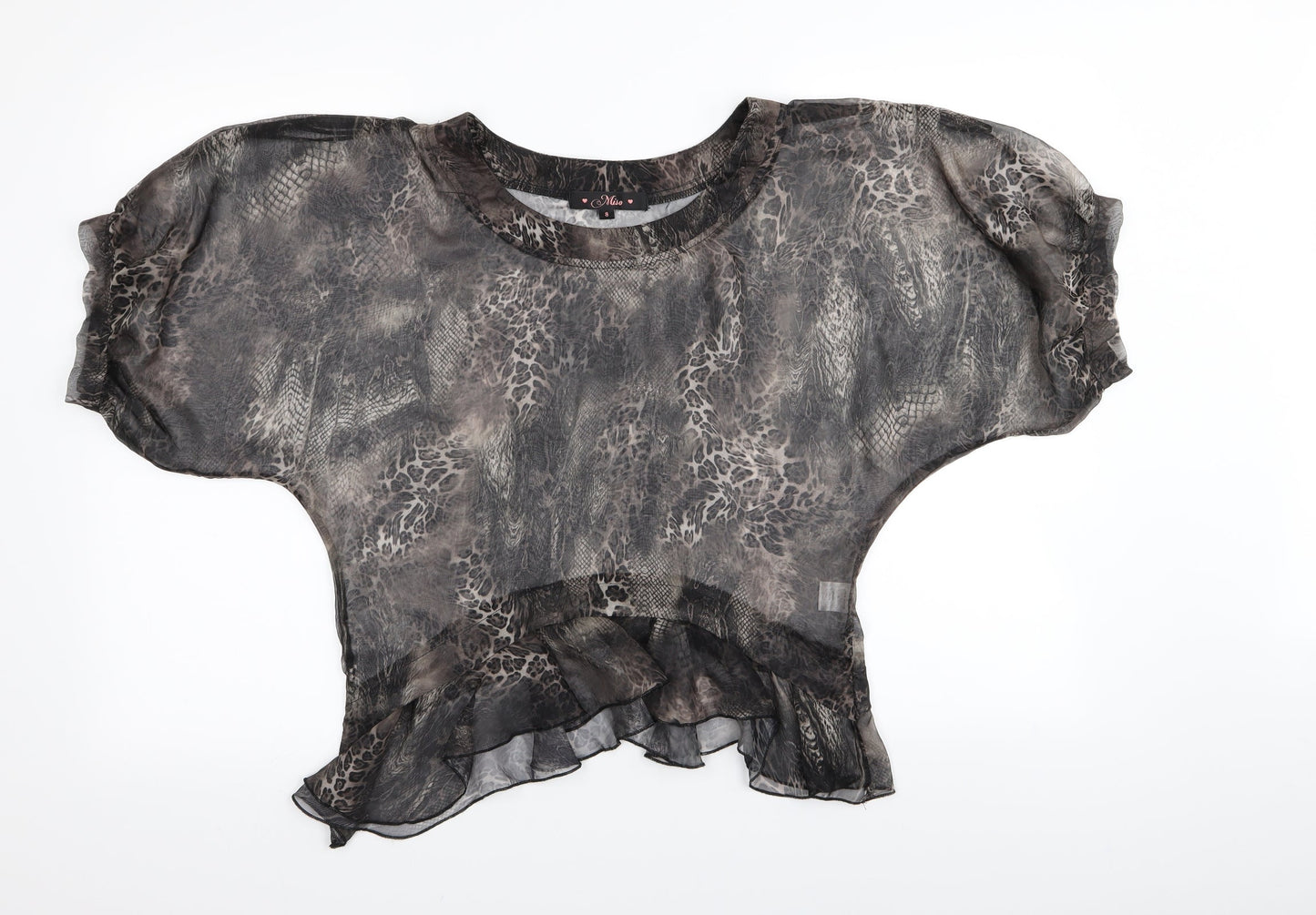Miso Womens Multicoloured Animal Print  Basic Blouse Size 8