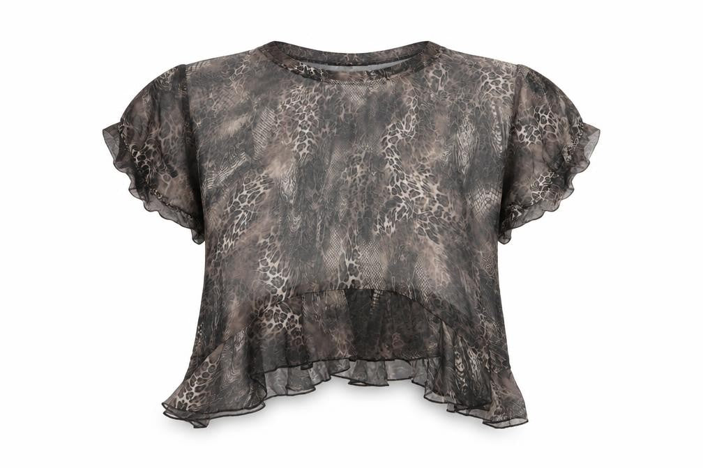 Miso Womens Multicoloured Animal Print  Basic Blouse Size 8