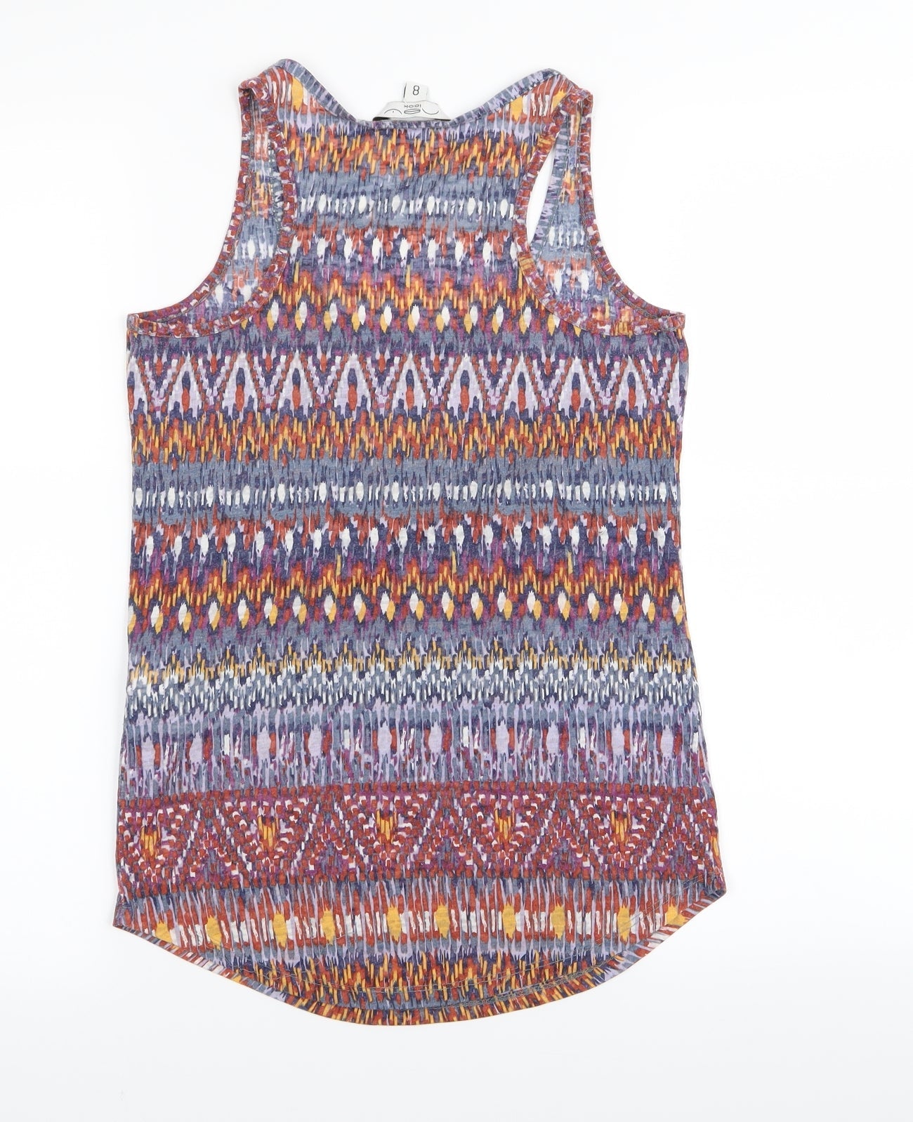 New Look Womens Multicoloured Geometric  Basic Tank Size 8