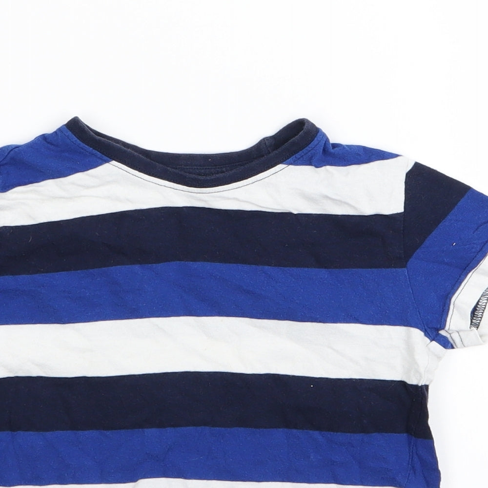 Primark Boys Blue Striped  Basic T-Shirt Size 2-3 Years