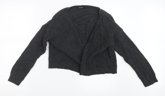 Boohoo Womens Grey  Knit Cardigan Jumper Size S